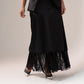 Love Laura Lace Trim Satin Skirt In Black