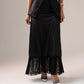 Love Laura Lace Trim Satin Skirt In Black