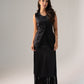 Love Laura Lace Trim Satin Skirt In Black