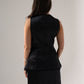 Love Laura Lace Trim Satin Waistcoat In Black