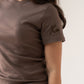 Love Laura Short Sleeve Ribbed T-Shirt In Chocolate