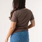 Love Laura Short Sleeve Ribbed T-Shirt In Chocolate