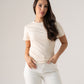 Love Laura Short Sleeve Ribbed T-Shirt In Cream