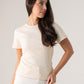 Love Laura Short Sleeve Ribbed T-Shirt In Cream