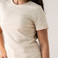 Love Laura Short Sleeve Ribbed T-Shirt In Cream