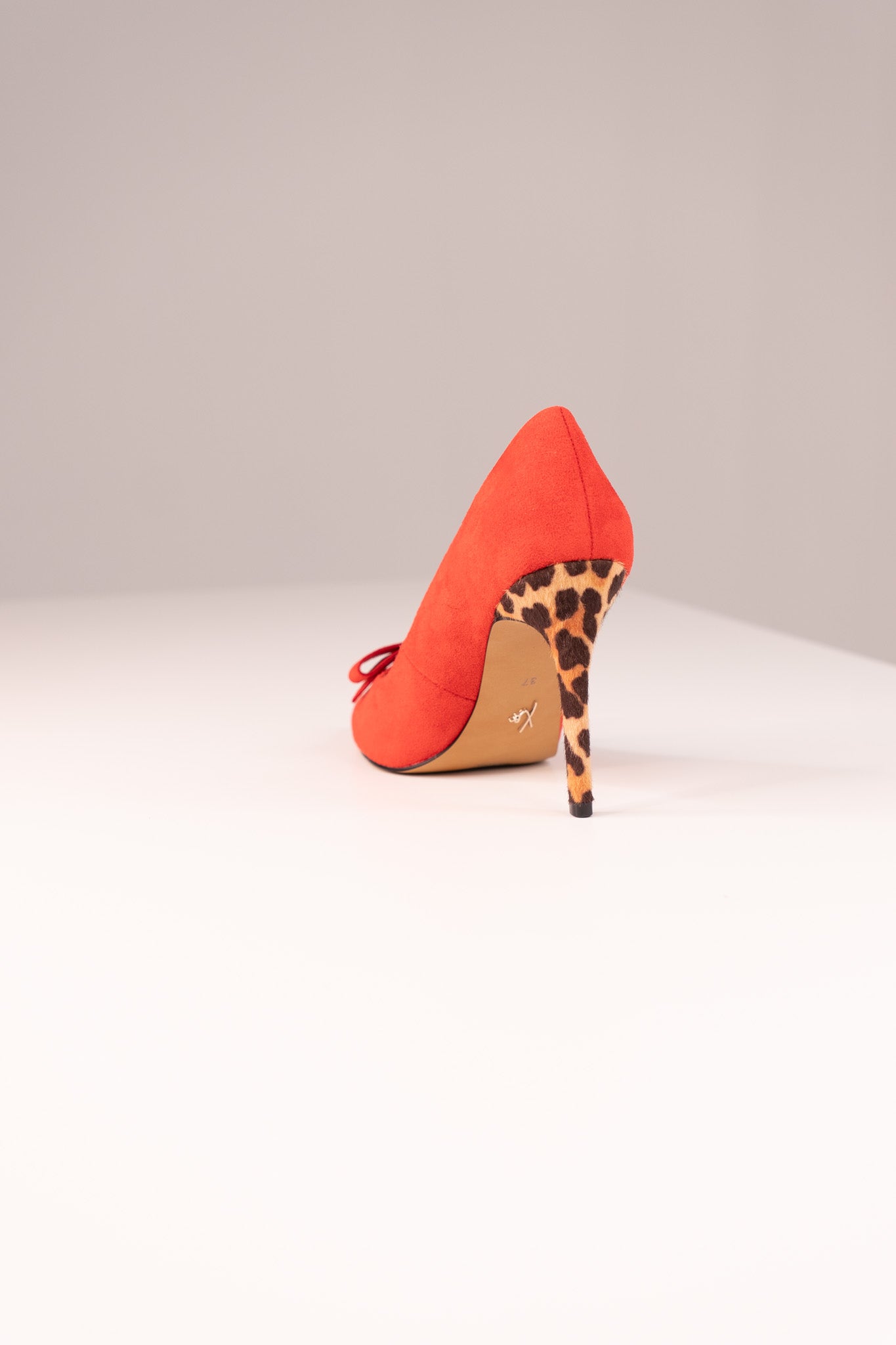 Love Laura Statement Bow Heel In Red Suede