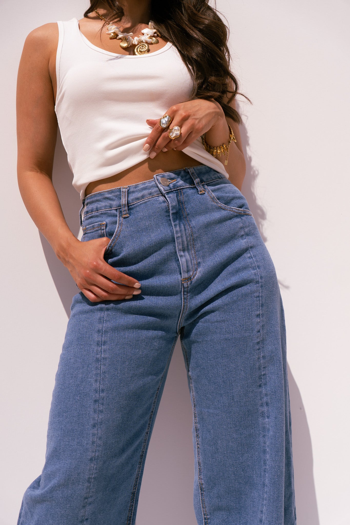 Love Laura Barrell Jeans In Mid Wash