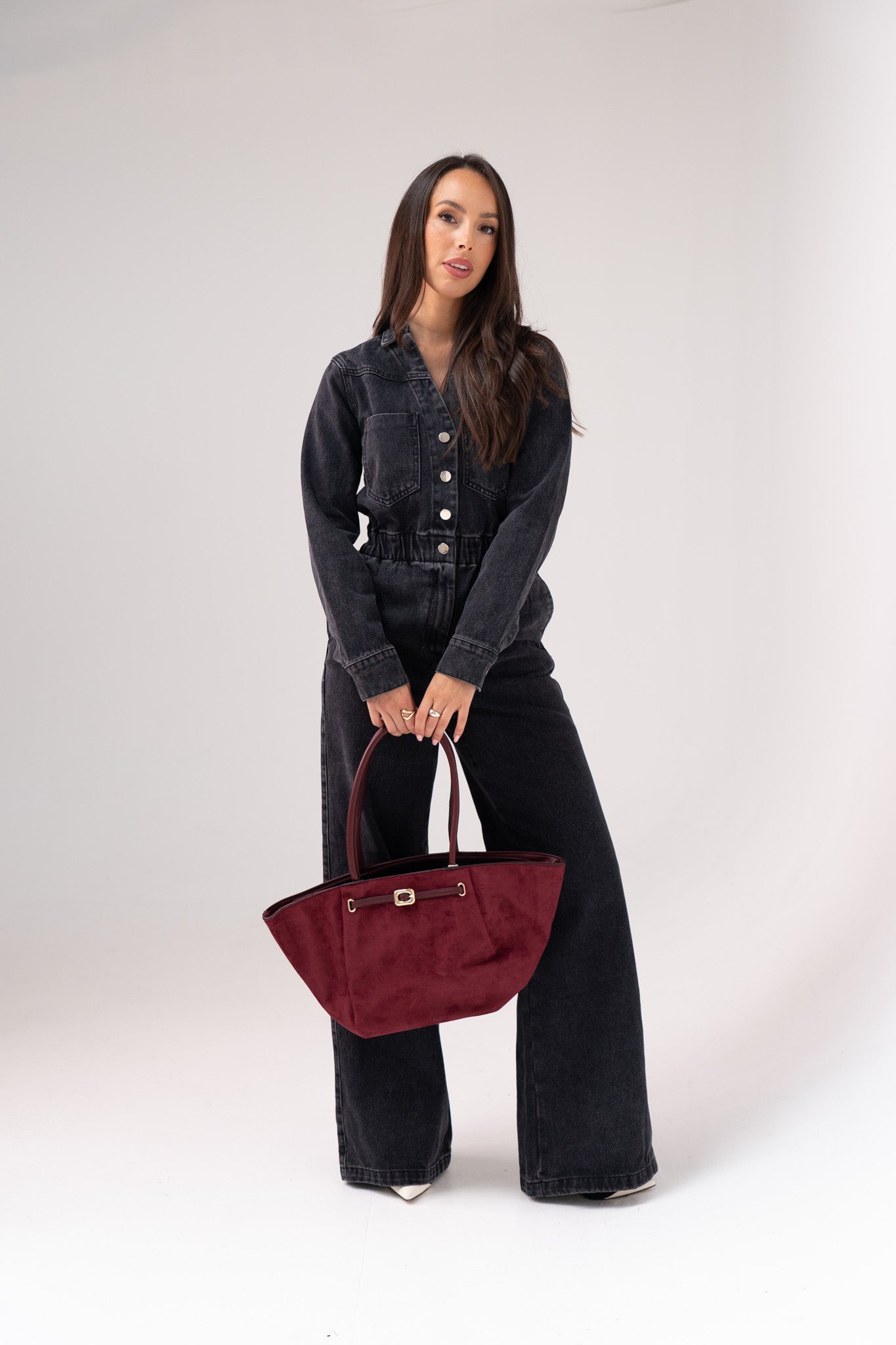 Love Laura Utility Jumpsuit In Black Wash