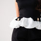 Maddie Contrast Peplum Top In Black