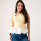 Maddie Contrast Peplum Top In Yellow