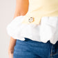 Maddie Contrast Peplum Top In Yellow