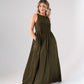 Maddie Sleeveless Dress In Khaki