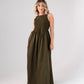 Maddie Sleeveless Dress In Khaki
