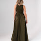 Maddie Sleeveless Dress In Khaki