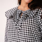 Maddie Tie Neck Gingham Blouse In Black