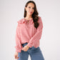 Maddie Tie Neck Gingham Blouse In Red