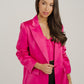 Maria Satin Blazer In Fuchsia