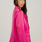 Maria Satin Blazer In Fuchsia