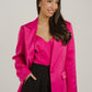 Maria Satin Blazer In Fuchsia