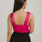 Maria Satin Crop Top In Fuchsia