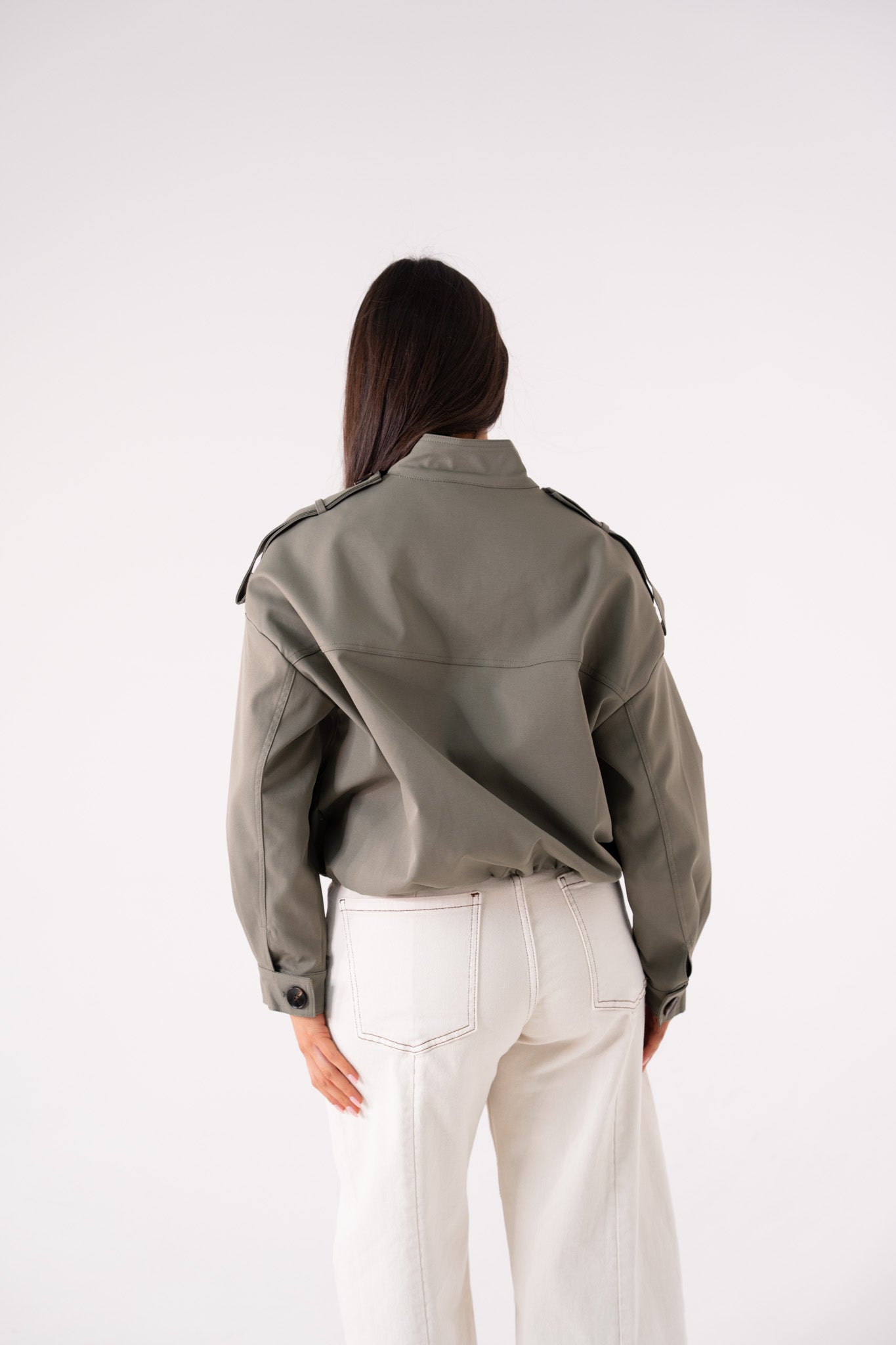 Maria Short Trench Coat In Khaki