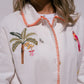 Megan Animal Print Shirt In White