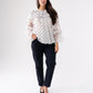 Megan Polka Dot Bardot Blouse In Cream