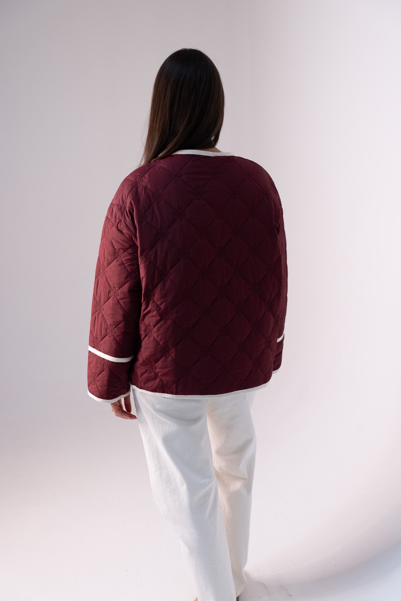 Megan Quilted Jacket In Burgundy