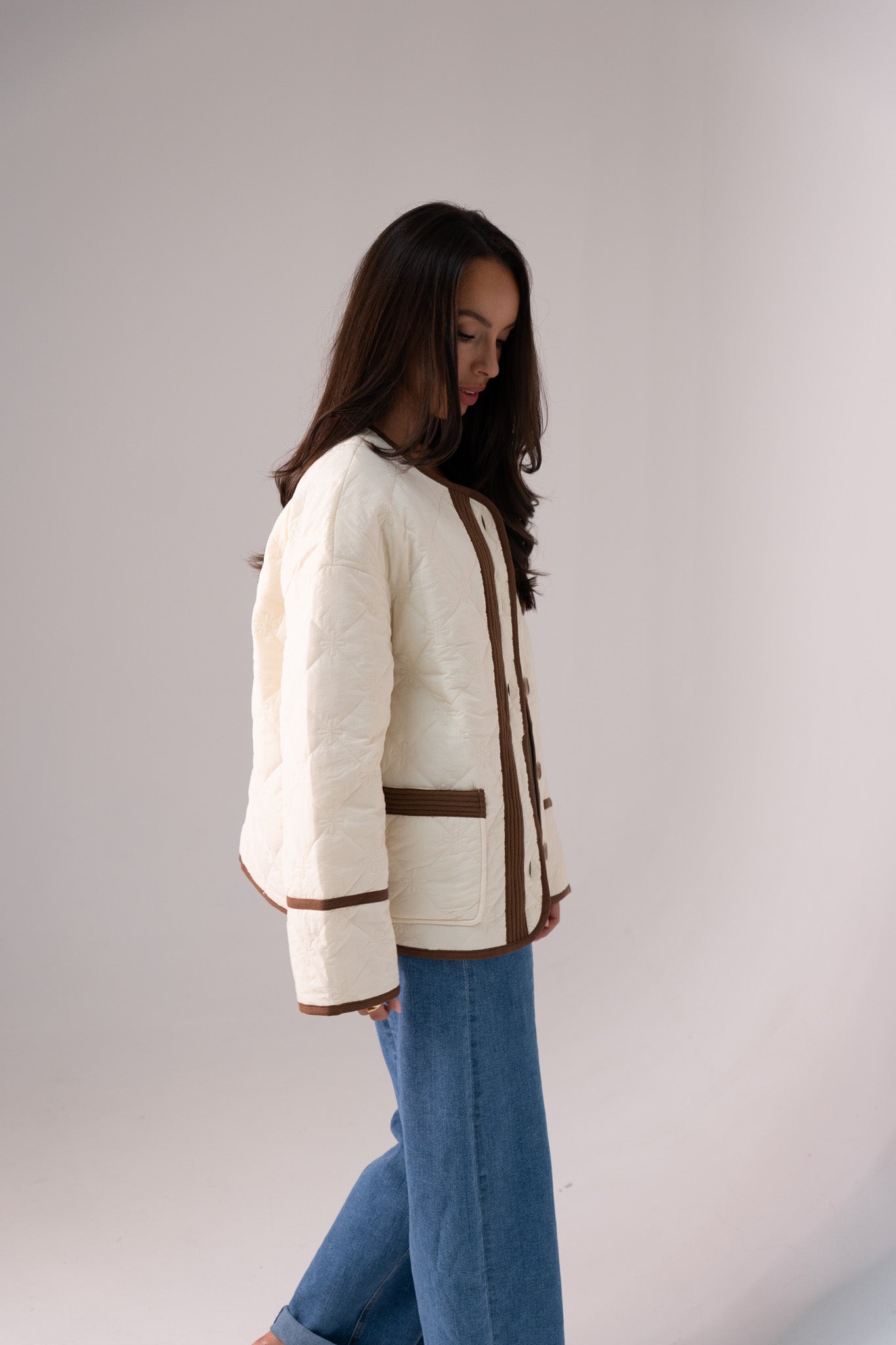 Megan Quilted Jacket In Cream
