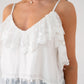 Megan Spotted Lace Trim Cami In White