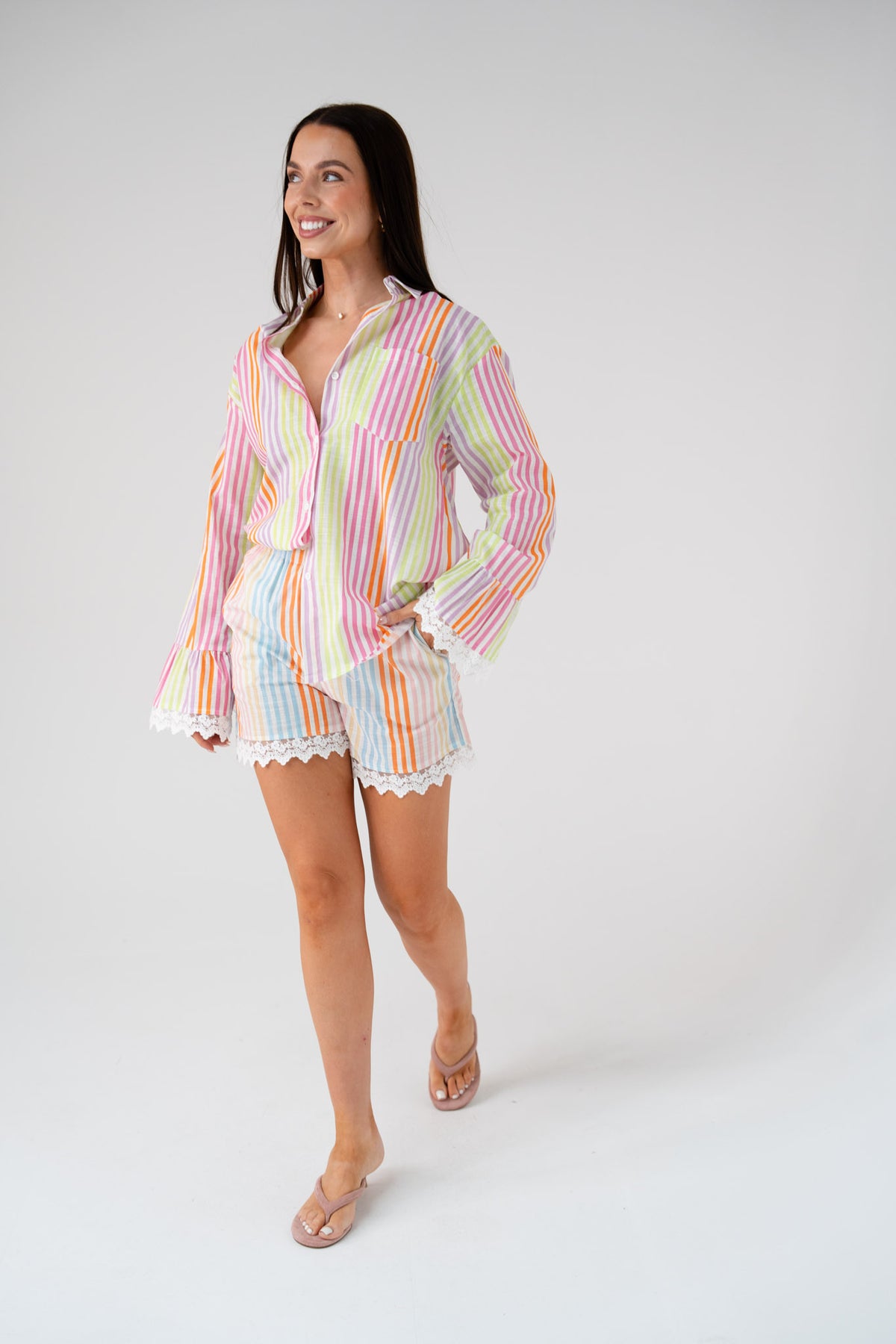 Megan Stripe Shirt In Multi