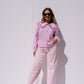 Megan Layered Collar Pinstripe Shirt In Pink