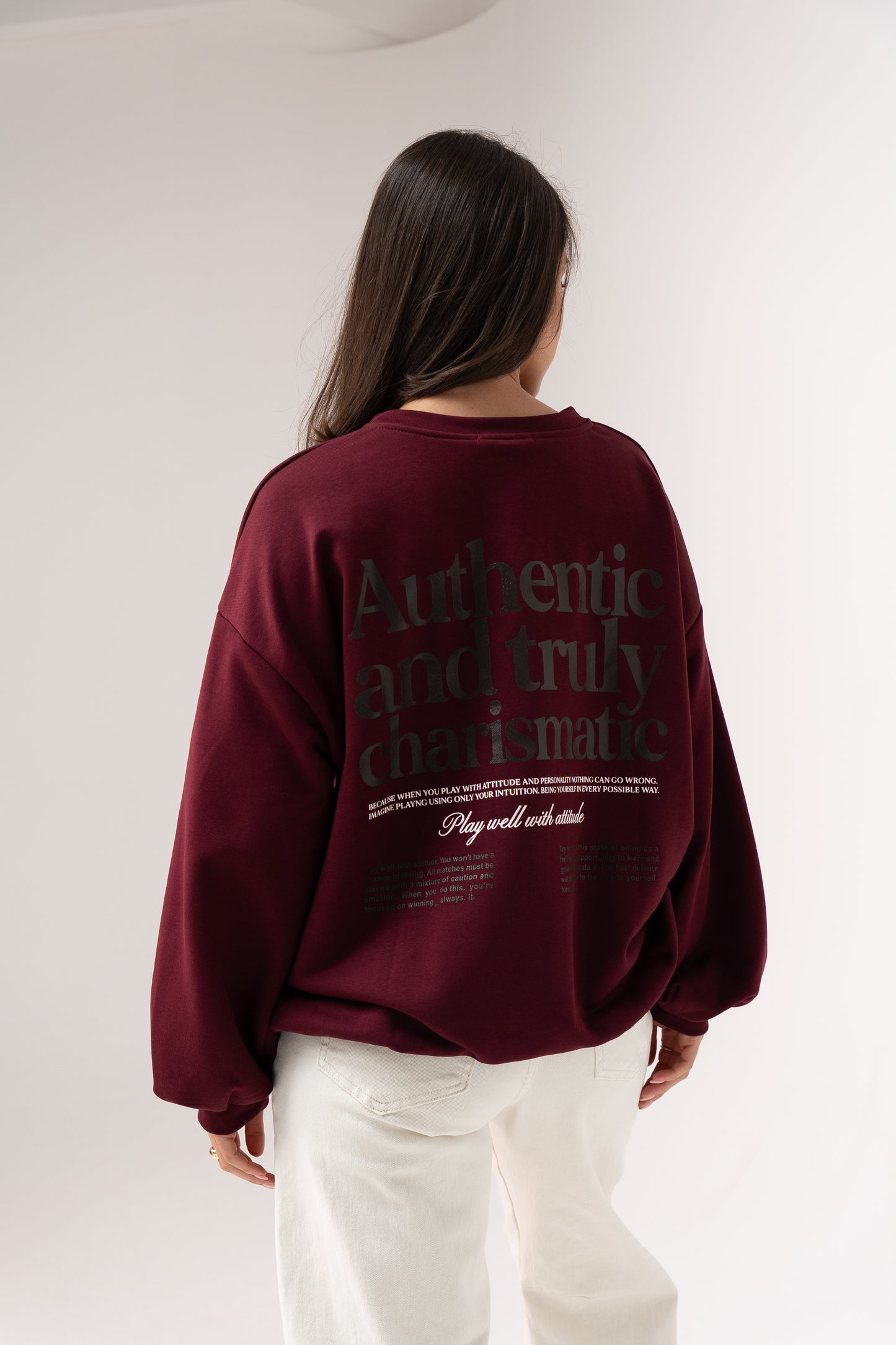 Melanie New York Graphic Sweatshirt In Bordeaux