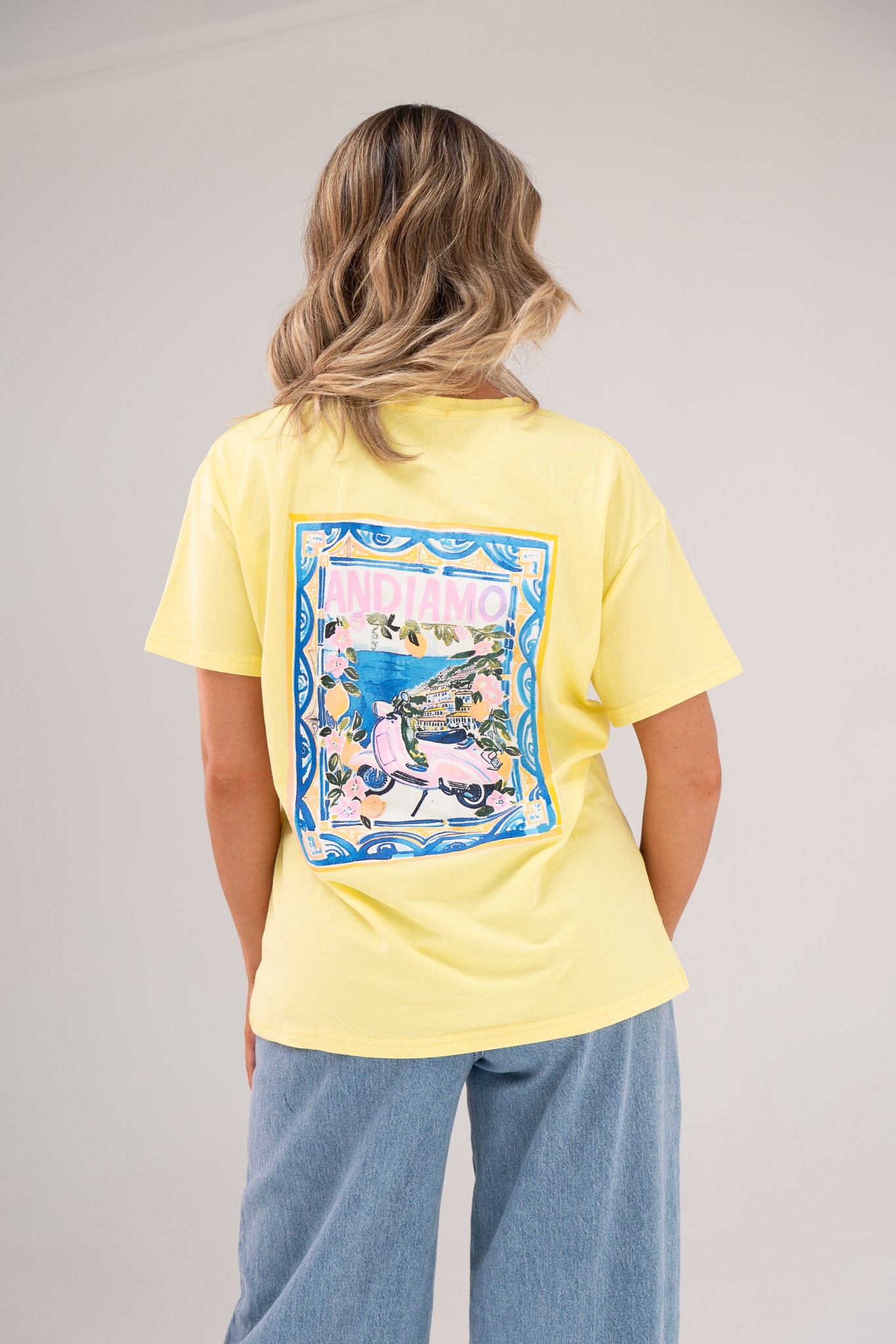 Melanie Scooter Graphic T-Shirt In Yellow