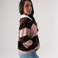 Millie Broad Stripe Rugby Top In Coffee & Pink