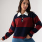 Millie Broad Stripe Rugby Top In Navy & Red
