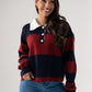 Millie Broad Stripe Rugby Top In Navy & Red