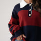 Millie Broad Stripe Rugby Top In Navy & Red