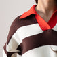 Millie Chocolate Stripe Rugby Top In Cream
