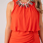 Millie Drape Detail Maxi Dress In Coral