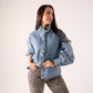 Millie Frill Detail Denim Shirt In Light Wash