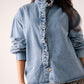 Millie Frill Detail Denim Shirt In Light Wash