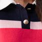 Millie Fuchsia Stripe Rugby Top In Navy