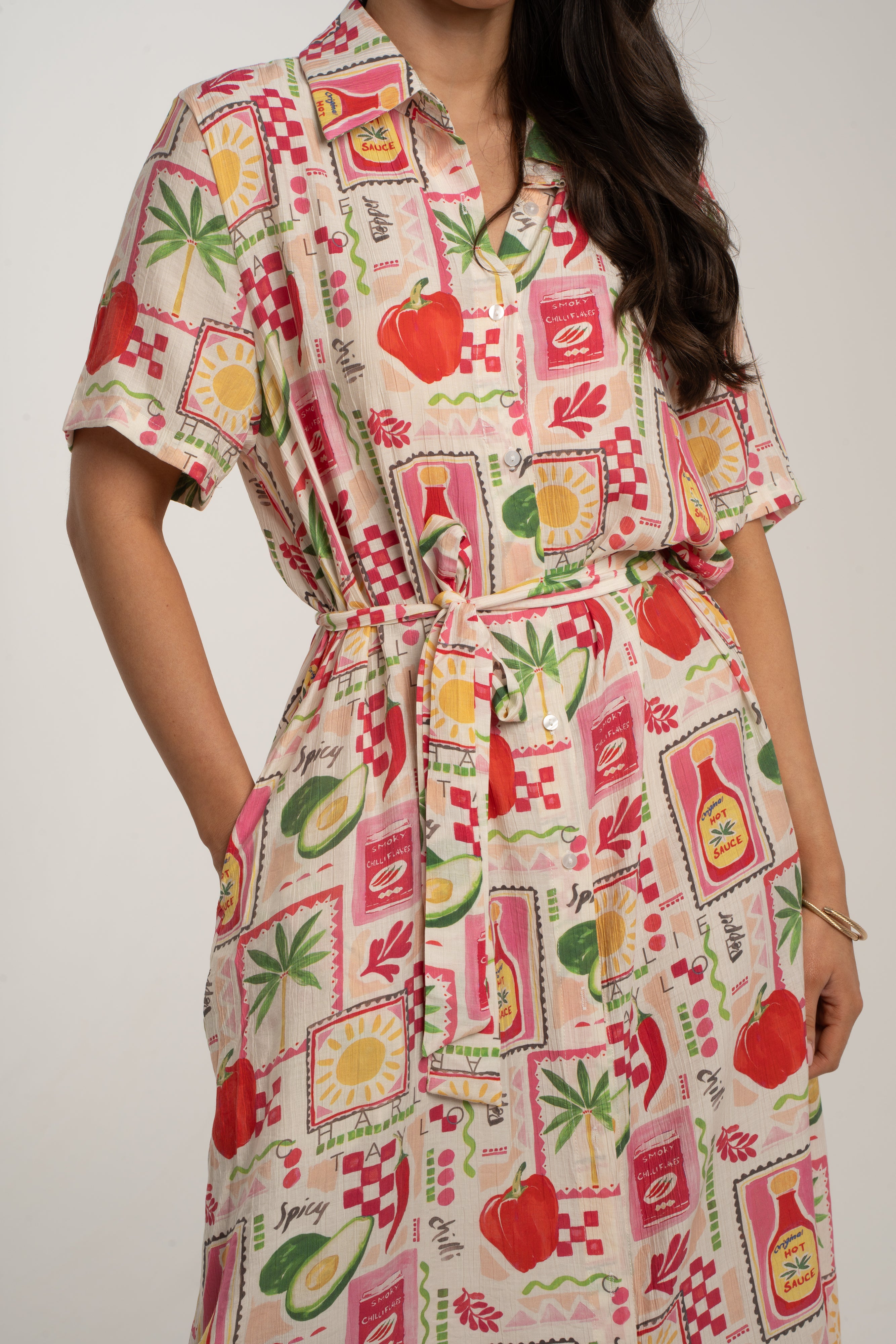 MILLIE MOSAIC TILE DRESS - MULTICOLOUR main image 0