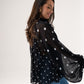 Millie Polka Dot Drape Top In Black
