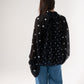 Millie Polka Dot Drape Top In Black