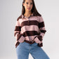 Millie Rugby Top In Coffee & Pink