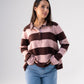 Millie Rugby Top In Coffee & Pink