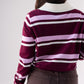 Millie Rugby Top In Wine & Pink
