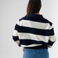 Millie Rugby Top In Navy & Cream